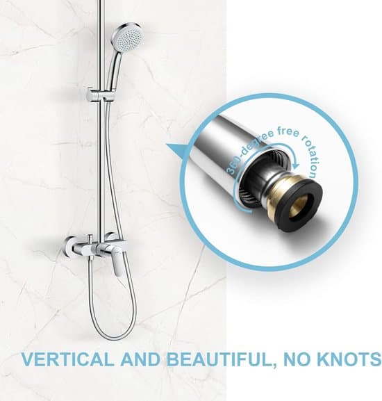 Bruseslange 3m - PVC Universal Glat Bruserør - Til udskiftning af bruseslange (Sølv)
