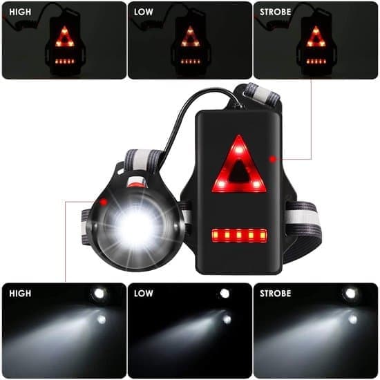 Running Light - Chest Light - LED Chest Light for Runners - 90° Adjustable Angle - Perfect for Dog Walking, Night Running, Walking and Jogging