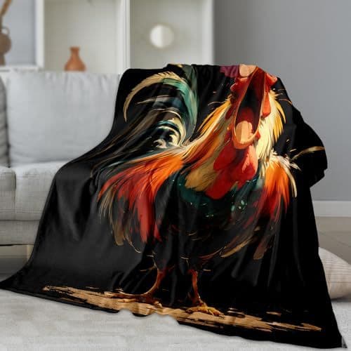 Sjove tæpper til voksne Kylling Vinter Blød Gag Wrap Nyhedstæppe Sengetæpper Indretning til sofa soveværelse stue, 70x100cm