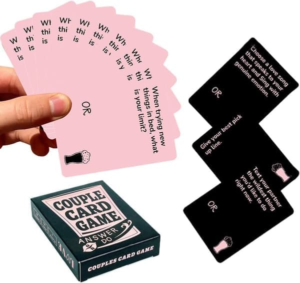 Drinking Game Cards for Couples - 50 Deep and Fun Question Cards for Date Nights and Parties, Intimate Conversation Game for Adults