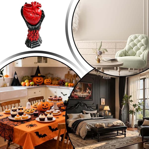 Blomstervaser til buket Hjerte Gotisk Halloween til blomster Moderne vase til kontor Hjem Gaveidé til hjem og bryllup Sofabord Stuehylde