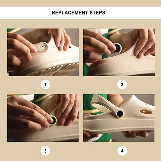 Croc Clog Skoreparationsdele, 20 Nitter, Sorte Croc Clog Sko Reparationsremknapper