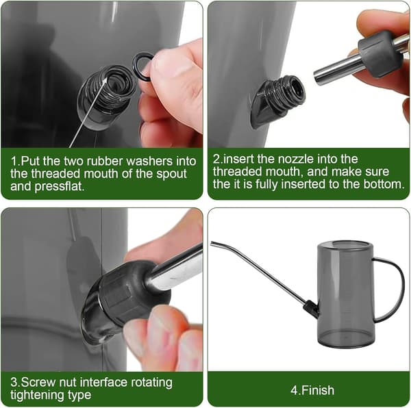 Vannkanne i plast - med lang tut - 1/4 gallon - 34 oz - grå