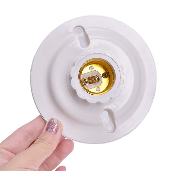 E27 LED pæreholder, rund E27 base pendellampe, så hvit.