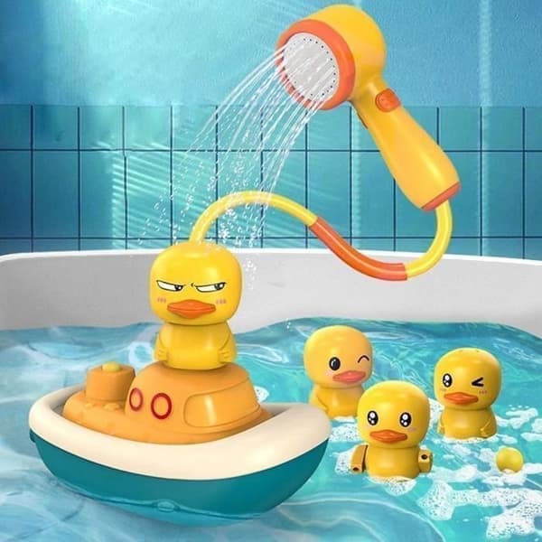 (Gul) Babybadeleker, badespray badekarleker, dusjhode, badekarleker, gul