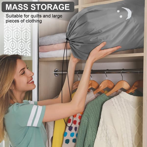 2-pack extra stora tvättpåsar 61x91cm, vikbar förvaringssäck med dragsko, rivtålig – för resor, badrum, sovrum, studentrum