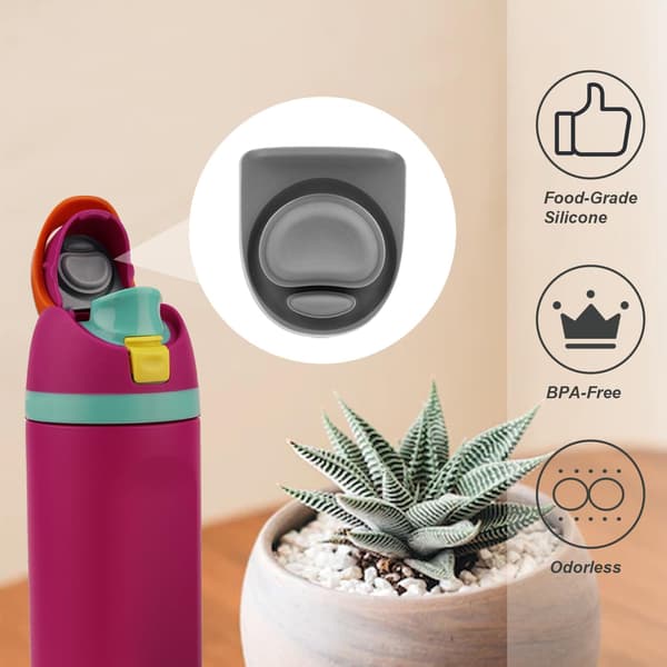 4-pack vattenflaskproppar silikonproppar topplock kompatibla med Owala FreeSip flaskmunstycksproppar tillbehör för 19/24/32/40 oz grå