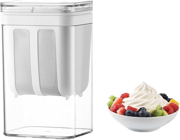 1100 ml grekisk yoghurtmaskin - Ultrafint yoghurtfilter, återanvändbart ris-/tejuicefilter