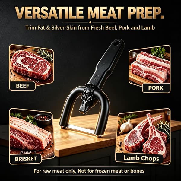 Handhållen fettrimmer för nötkött och fläsk, bärbart köksverktyg för kött, halkfritt för biff, bringa, lamm och bacon, ingen ström behövs