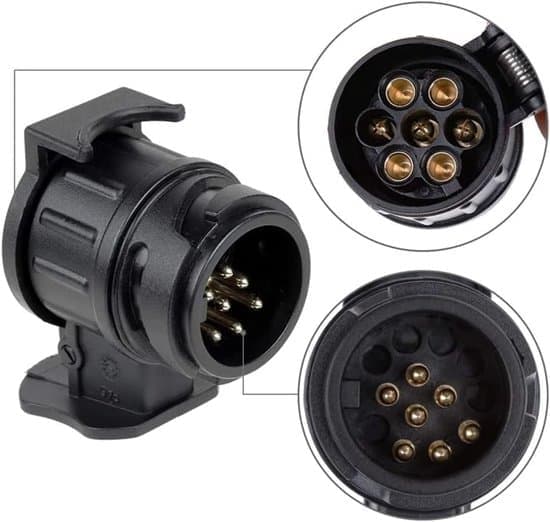 2026 Ny Universaladapter - 13 til 7 ben - Trailerstik - Traileradapter - Stikadapter - Gave til far - Sort