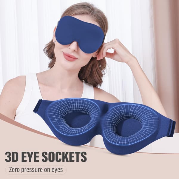 Lysblokkerende, trykkfri sovemaske designet for sidesovere.