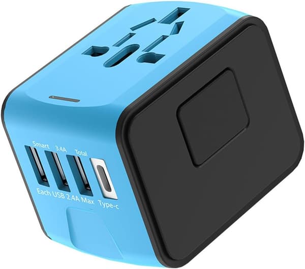 Universal reiseadapter (blå)