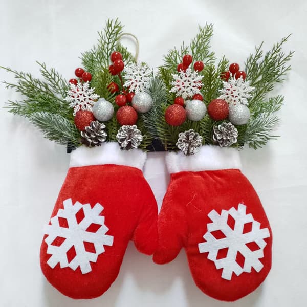Glitterende julekrans / Glitterende julevotter
