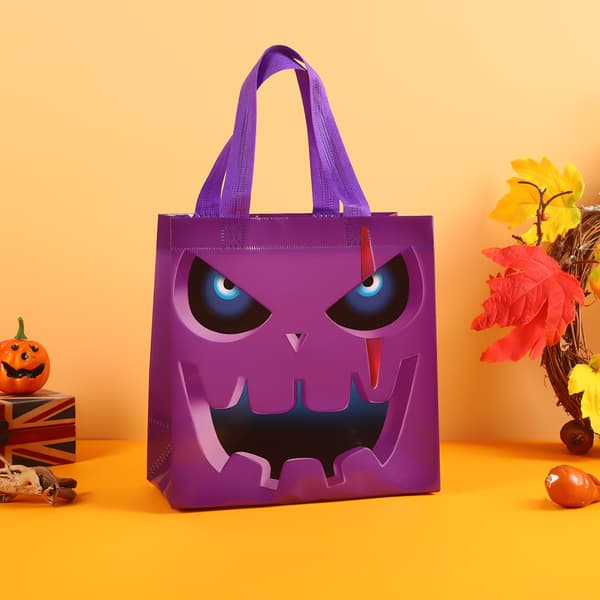 Vattentäta Non-Woven Halloween Godis-/Presentpåsar för Barn (4-delat set) — Pumpa- och Spökdesigner