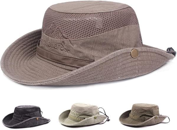 Fiskehat, solhat, unisex safarihat, sammenklappelig justerbar vandrehat i bomuld, havehat, udendørs rejse