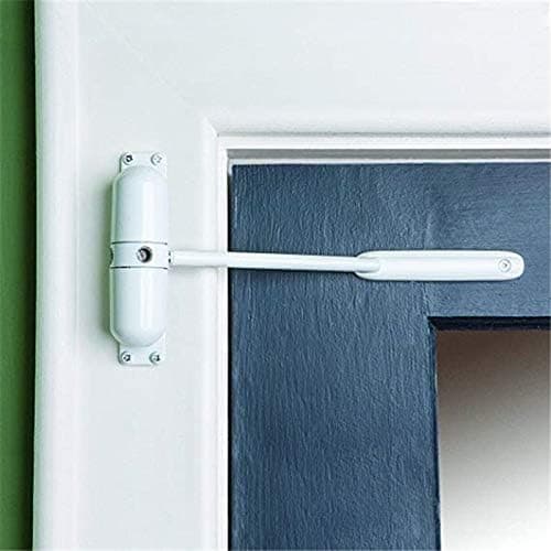 Door Closer Automatic Safety Spring Door Closer - Easy to Install to Convert Hinged Doors to Self-Closing - White
