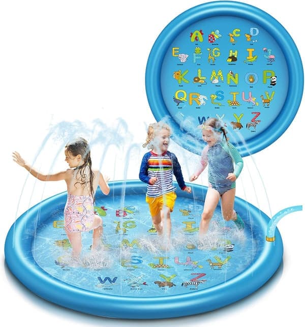 68-tommer splash pad til småbørn, vandspray legemåtte, udendørs vandlegetøj
