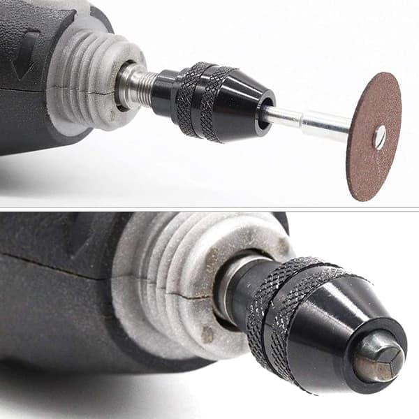 Multifunktionel nøglefri borepatron, 4-pak, mini nøglefri borepatron, universaladapter, nøglefri multichuck til elektriske slibemaskiner, 0,4-3,2 mm
