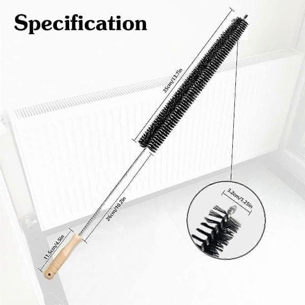2 x Fleksibel radiatorbørste / støvkost med trehåndtak (75 cm)