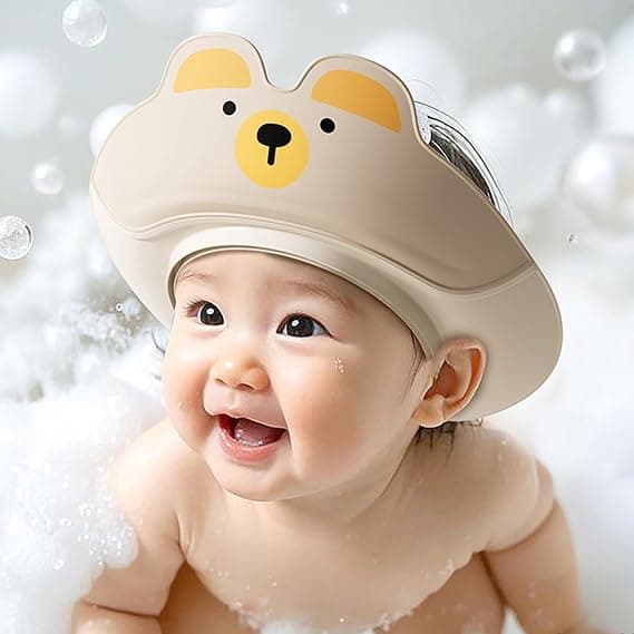 Dusjhetter for barn Beskyttende hatt for baby, tegneseriebading 6 måneder til år spedbarn øye og øre