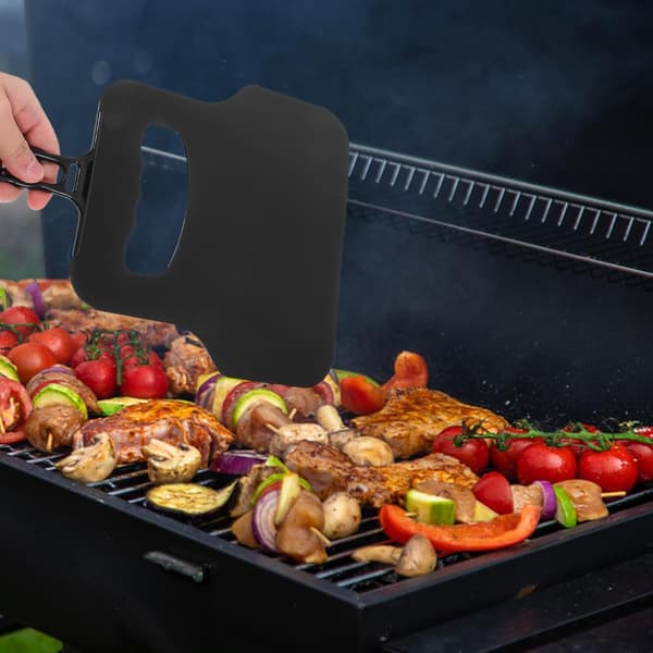 3-pak bærbart BBQ håndblæsersæt, letvægts plastik grillblæser, multifunktionel til udendørs madlavning og camping – sort