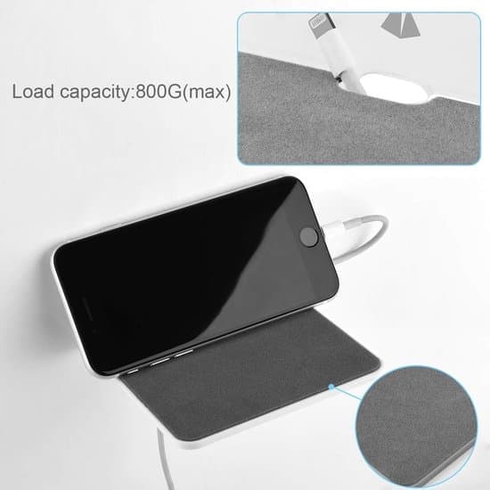 Speaker Stand - Wall Shelf - Storage Rack - Suitable for Speakers, Webcams, and Mobile Phones - Floating Acrylic Shelf (White)