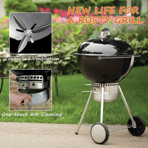 22,5-tommer grill One-Touch rengøringssystem-sæt, passende erstatning Weber 7444 grilldele