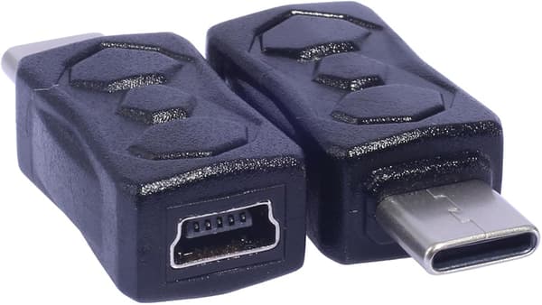 Universal Mini USB - Typ C-adapter hona till hane-omvandlare för surfplattor och telefoner, stöder 480 Mbps dataöverföring