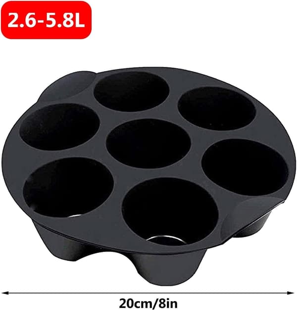 7-kops Airfryer Silikone Cupcakeform, Muffinsform Cupcakekopper, til Cupcakes Bagning, Muffins Kagekopper, Non-Stick Muffins Cupcake Bageform