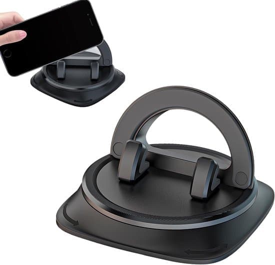 Biltelefonholder - Mobiltelefonholder - Sikker navigation - 360-graders roterbar - Universal - Sort