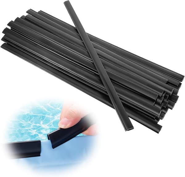 24\" Pool Coping Strips 33-pack, Överlappande Liner Lock Ersättning för Runda & Ovala Ovanmarkspooler, Hållbara Plastklämmor