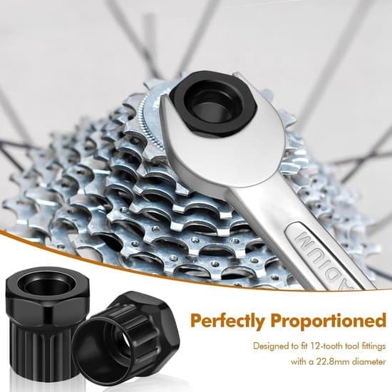 2-piece Cassette Lockring Tool - Freewheel Removal Tool - Bicycle Gear and Cassette Installation Tool for Mountain Bikes (Black)