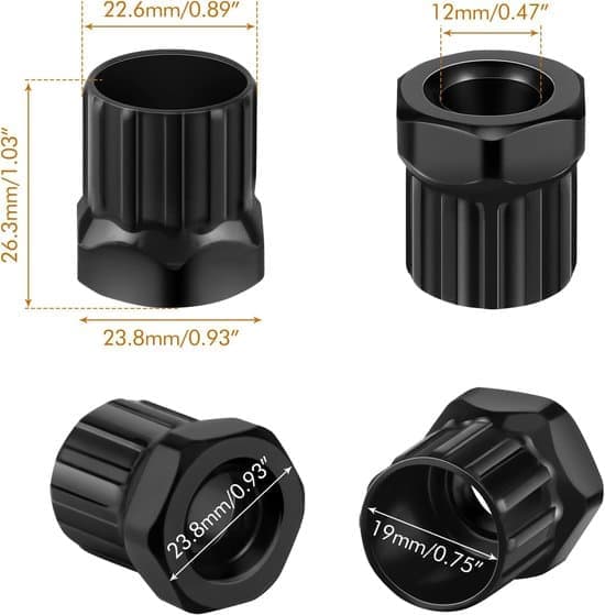 2-piece Cassette Lockring Tool - Freewheel Removal Tool - Bicycle Gear and Cassette Installation Tool for Mountain Bikes (Black)
