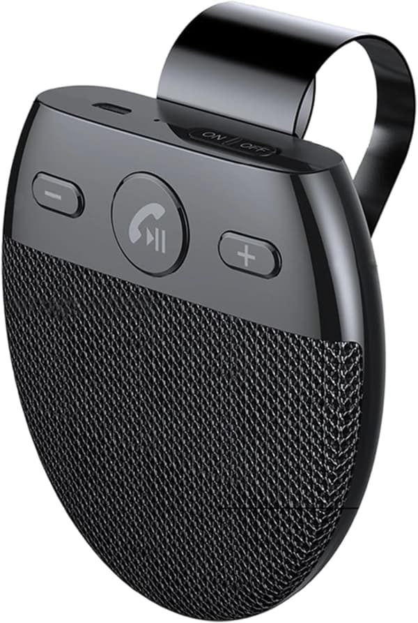 Bluetooth-højttaler – Trådløs Bluetooth-højttaler til bilen – Bil Bluetooth håndfri opkald med Type-C opladning – Stemmemeddelelser til Bluetooth i bilen