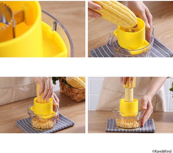 4-in-1 Corn on the Cob Stripper, Corn Peeler for Corn on the Cob, Corn Stripper for Corn on the Cob, Corn on the Cob Holder Bowl, Peeler for the Kitchen