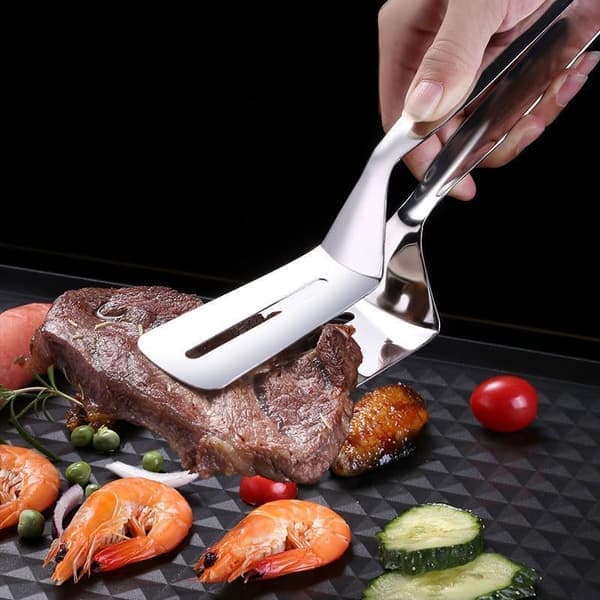 Generisk tomme rustfritt stål spateltang for matlaging, grill, brød, biff, grillmat