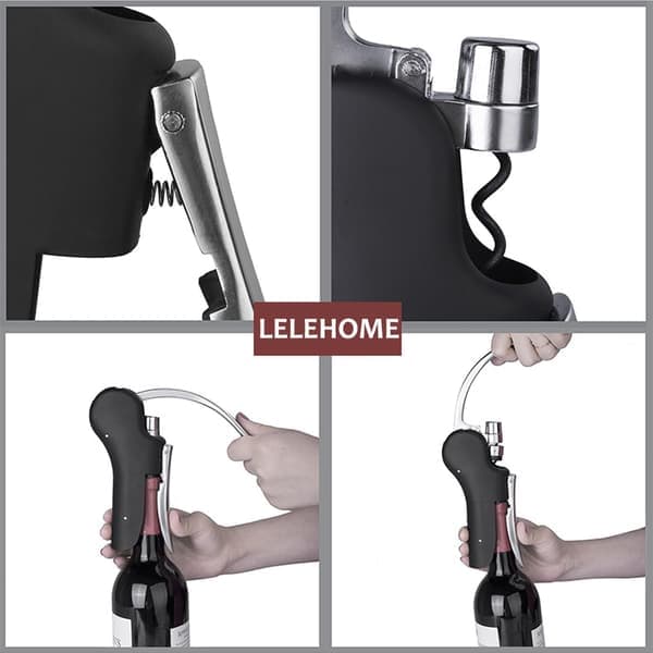 Manual Wine Opener Compact Vertical Corkscrew Heavy Duty Stainless Steel Bottle Opener Bar Tool with Gift Box