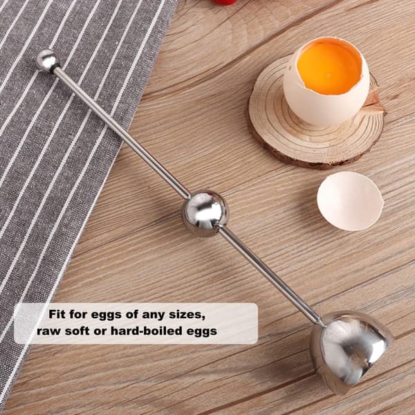 Eggeskallfjerner, eggeåpner, lokk til eggeskallseparator i rustfritt stål, kutter for bløtkokt eggeskall