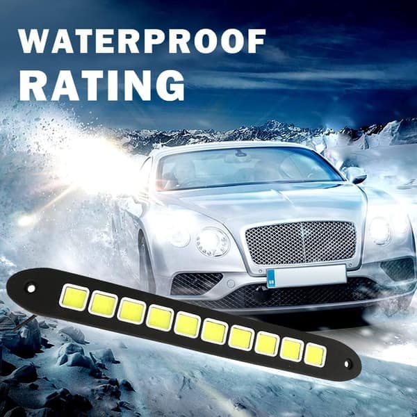 Universal Daytime Running Lights LED Decorative Light, White High Power COB LED Light Strips Bendable Waterproof DRL Daytime Running Lights Fog Lights