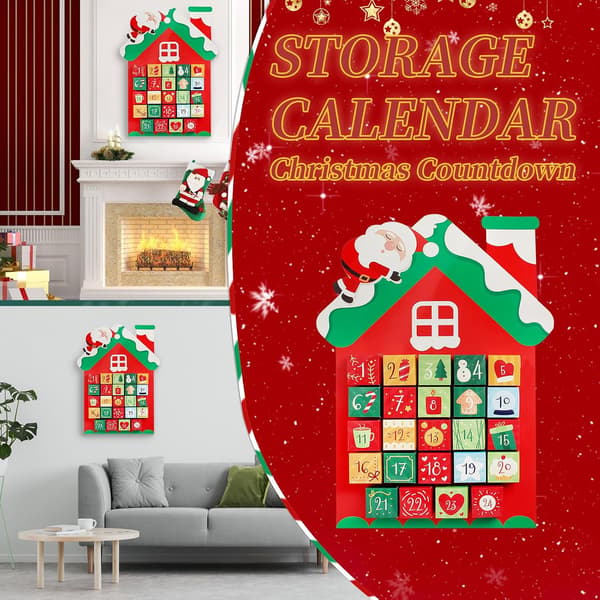 24-dagers Julekalender Snømannhus Kalender - Resirkulerbar Papirveggdekorasjon