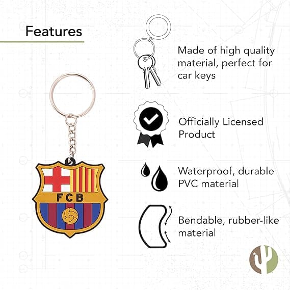 FC Barcelona Nøglering Barça Barca Fodbold Bilnøgleholder
