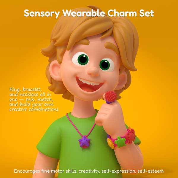 Sensorisk Fidget Legetøj 22 Stk: Bærbar Halskæde, Armbånd & Fidget Spinner Ring til Smertelindring - Fidget Legetøj til Børn med Autisme ADHD