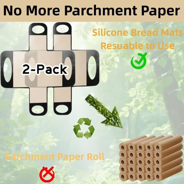 2-pak genanvendelige silikone brødbageforme - Premium surdejsbrødslings til brødforme, non-stick bagemåtte, 9x5 tommer