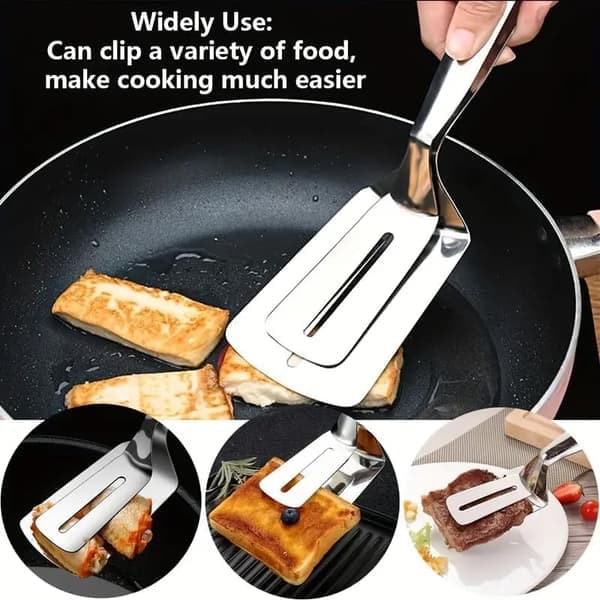 Generisk tomme rustfritt stål spateltang for matlaging, grill, brød, biff, grillmat