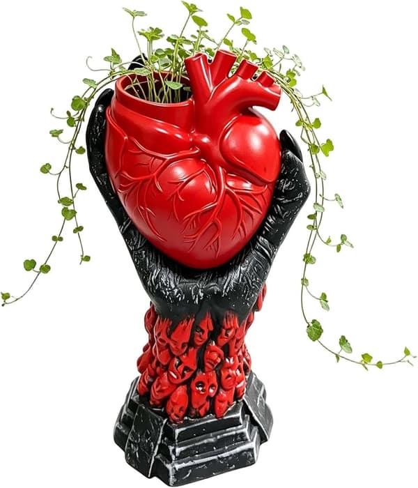 Blomstervaser til buket Hjerte Gotisk Halloween til blomster Moderne vase til kontor Hjem Gaveidé til hjem og bryllup Sofabord Stuehylde