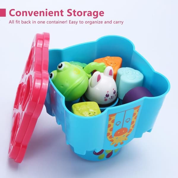 Babystabling Leker for Småbarn 1-3 år, Nesting Kopp Form Sorterer for Spedbarn 6 til 12-18 Måneder, Læringsstabelblokk, Bursdagsgave til Jente Gutt 9 Måneder
