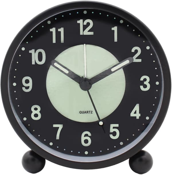 Silent Alarm Clock with Night Light - Battery-Free Digital Clock without Ticking for Bedroom, School & Home Use