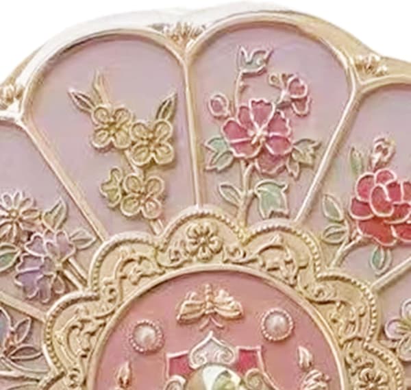 Fickspegel – Elegant sminkspegel med blommönster, kompakt och bärbar resespegel