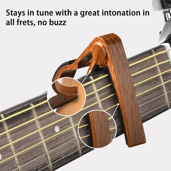 Gitarr Capo, Gitarrplektrum, Gitarrtillbehör, Gitarrstämmare för alla instrument Clip-on elektronisk stämmare för gitarr bas ukulele fiol mandolin banjo