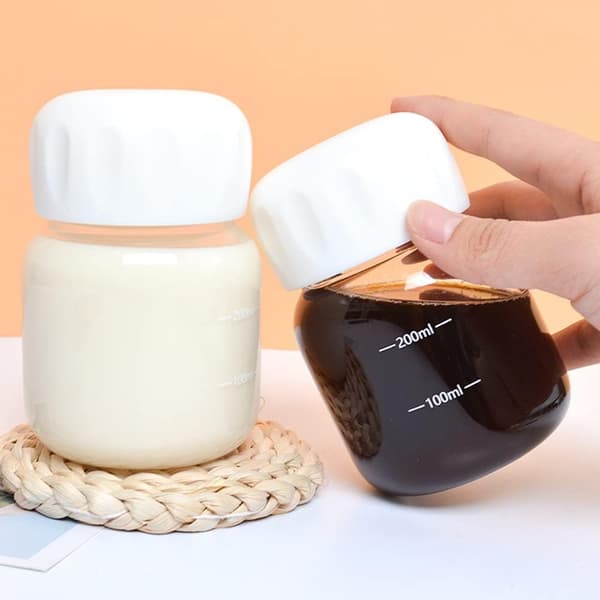 Bærbar Mini Krus-Stil Glas Vandflaske med Låg – Sødt Is/Popsicle Design